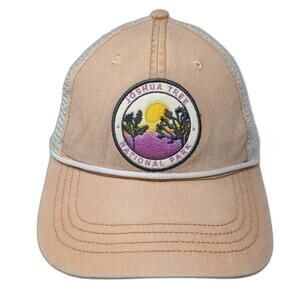 Joshua Tree National Park Strapback Trucker Hat Beige One Size Rope Home Free